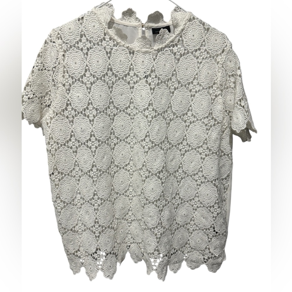 Who What Wear White Lace Blouse